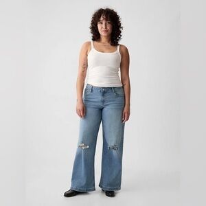 GAP Low Rise Stride Wide-Leg Blue Jeans Size 20